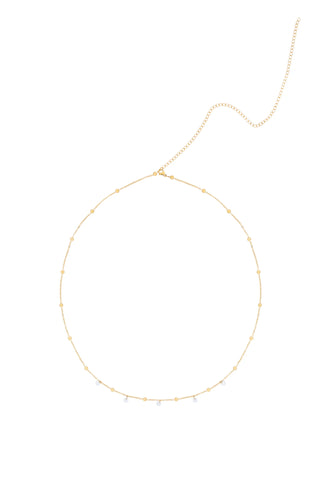 Gold Belly Chain with Hanging Gemstones