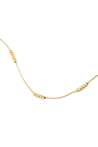 Gold Square Beaded Station Bracelet