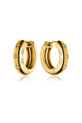 Gold Cosmic Chunky Hoop Earrings