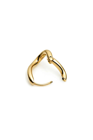 Gold Wavy Long Hoop Earrings