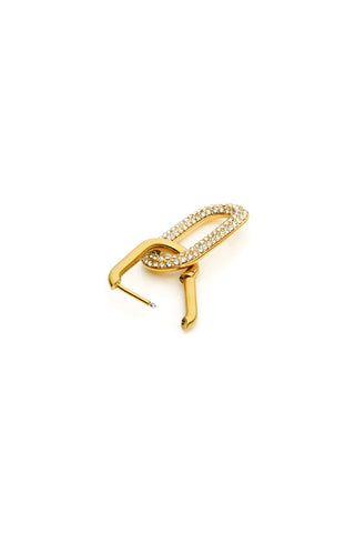 Gold Jewelled Link Hoop Earrings