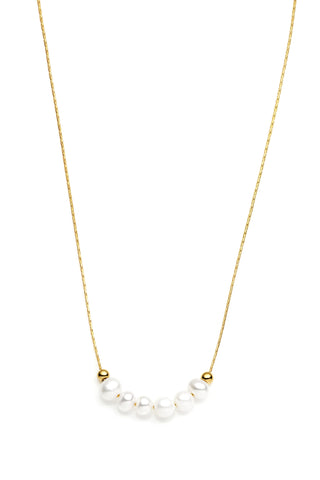Waterproof Gold Chain Pearl Necklace