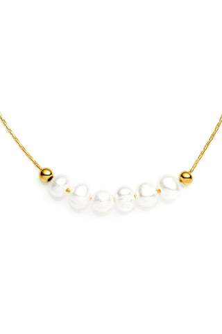 Waterproof Gold Chain Pearl Necklace
