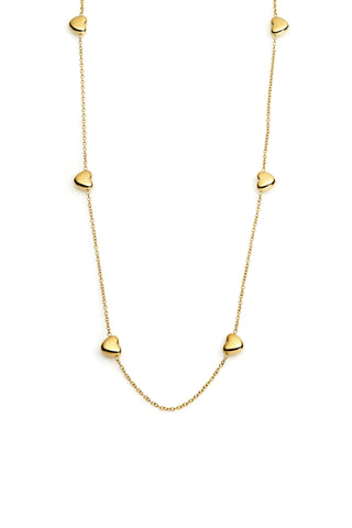Gold Heart Station Necklace