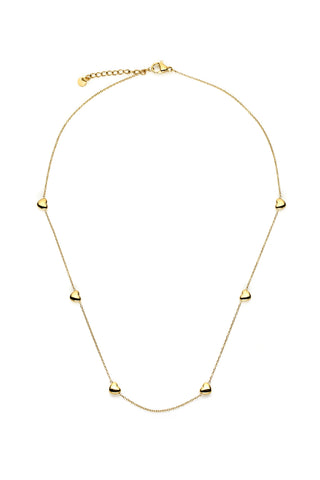 Gold Heart Station Necklace