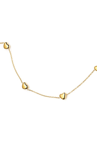 Gold Heart Station Necklace