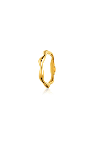 Gold Wavy Molten Ring