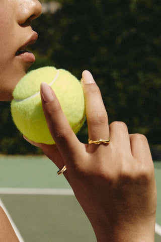 Gold Wavy Molten Ring