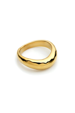 Waterproof Gold Chunky Molten Ring