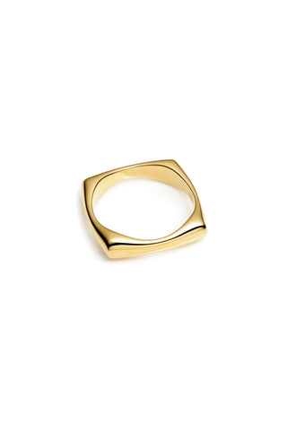 Gold Rounded Square Ring