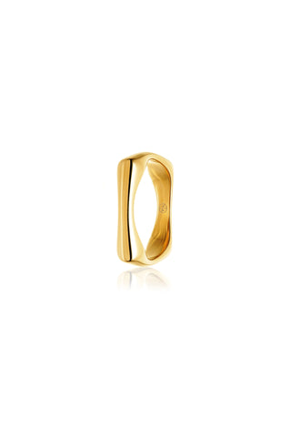 Gold Rounded Square Ring