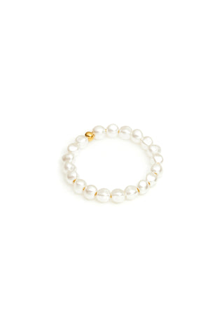 Gold Beaded Pearl Ring