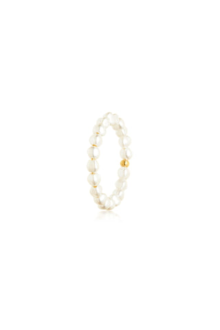Gold Beaded Pearl Ring
