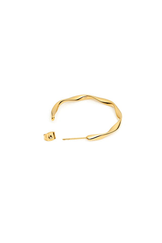 Gold Twisted Hoop Stud Earrings