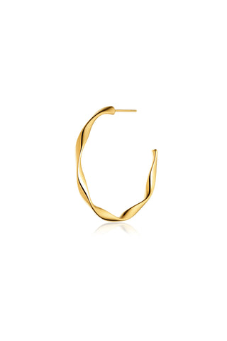 Gold Twisted Hoop Stud Earrings