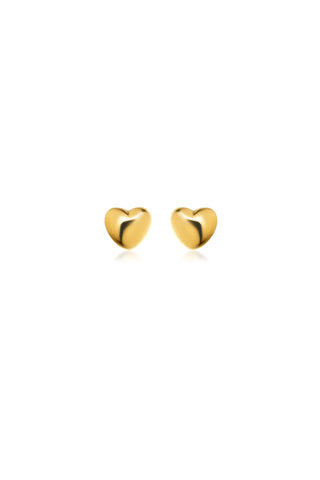 Gold Heart Stud Earrings