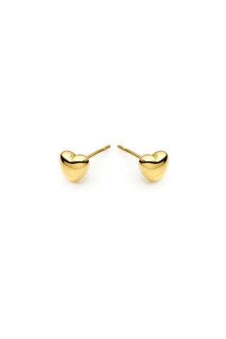 Gold Heart Stud Earrings