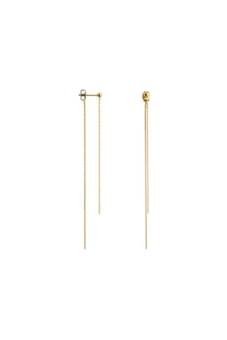 Waterproof Gold Double Hanging Chain Stud Earrings