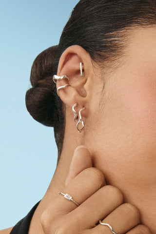 Silver Wavy Ear Cuff