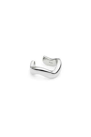 Silver Thick Wavy Ear Cuff