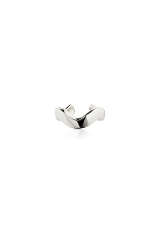 Silver Thick Wavy Ear Cuff