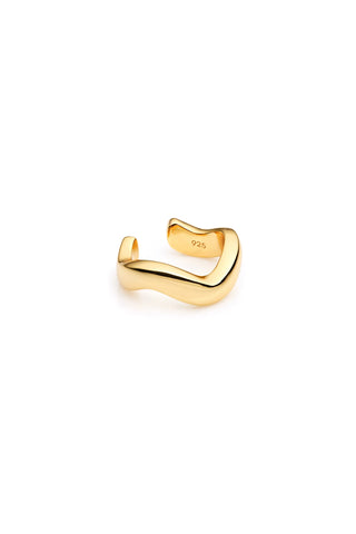18ct Vermeil Silver Thick Wavy Ear Cuff