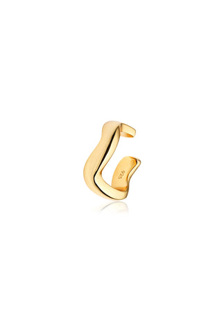 18ct Vermeil Silver Thick Wavy Ear Cuff