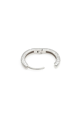 Silver Molten Hoop Earrings