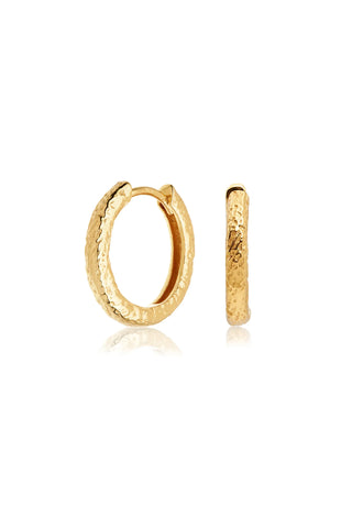 18ct Vermeil Silver Molten Hoop Earrings