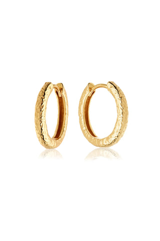 18ct Vermeil Silver Molten Hoop Earrings