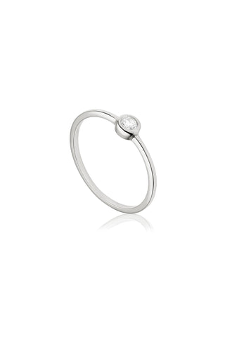 Silver Solitaire Ring with Cubic Zirconia