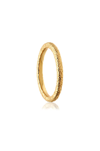 18ct Gold Vermeil Silver Molten Stacking Ring