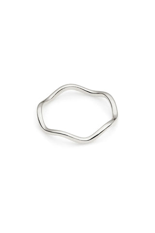 Silver Wavy Stacking Ring