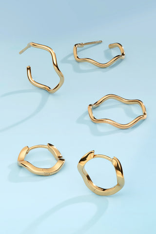 18ct Gold Vermeil Silver Wavy Stacking Ring