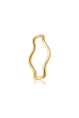 18ct Gold Vermeil Silver Wavy Stacking Ring