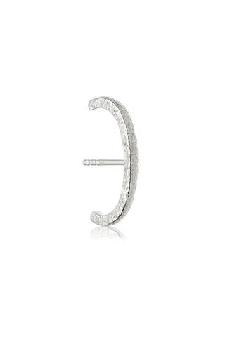Silver Molten Suspender Stud Earring