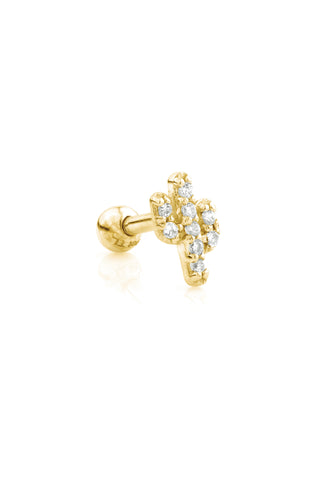 Cactus Gem 14ct Solid Gold Barbell Earring