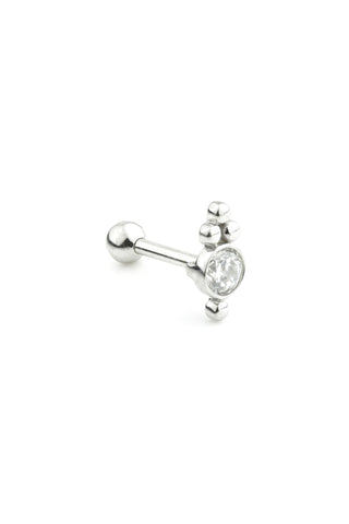 Caeli Gem Solid White Gold Cartilage Barbell Earring