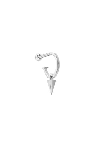 Hoop and Pendulum 9 Carat Solid White Gold Barbell Earring
