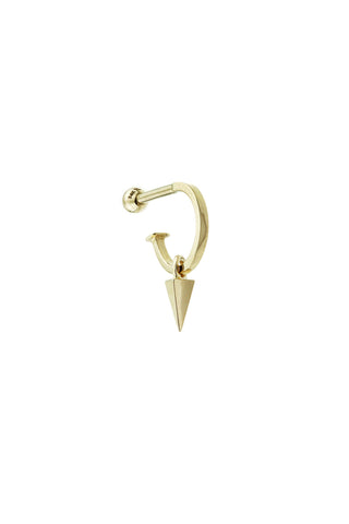 Hoop and Pendulum 9 Carat Solid Yellow Gold Barbell Earring