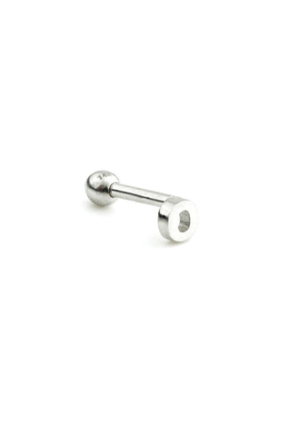 Micro Letter 14 Carat Solid White Gold Barbell Earring