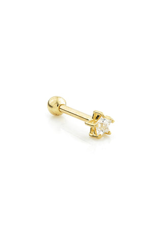 Tiny Gem Star Solid Gold Cartilage Barbell Earring