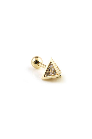 Gem Pyramid 9 Carat Solid Gold Cartilage Barbell Earring