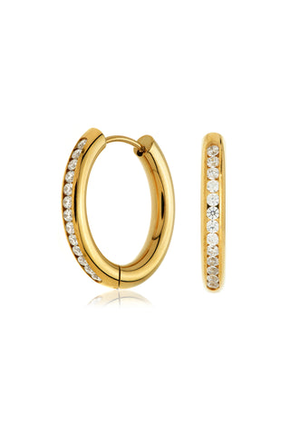 Zoe Gold Titanium Chunky Pavé Hoop Earrings