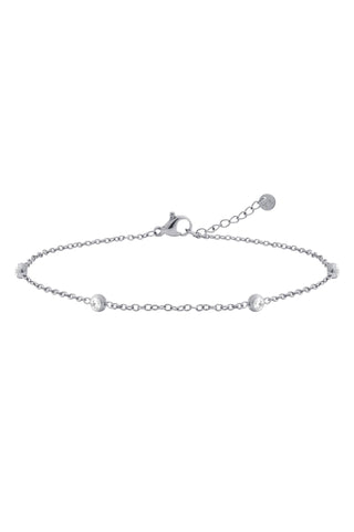 Platinum Titanium Gemstone Station Anklet