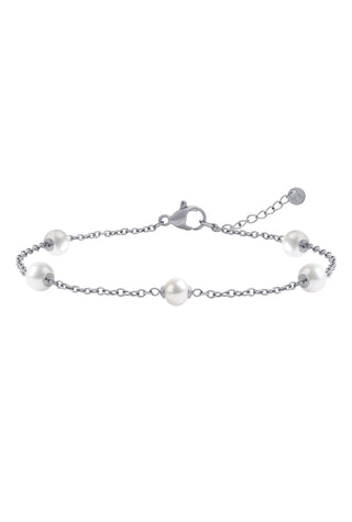 Platinum Titanium Pearl Bracelet