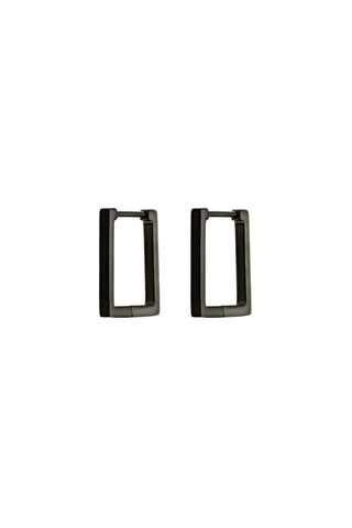 Ella Black Titanium Square Hoop Earrings