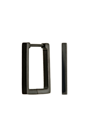 Ella Black Titanium Square Hoop Earrings