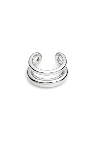 Platinum Titanium Double Band Ear Cuff