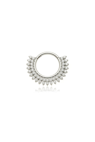 Nora Platinum Titanium Gem Single Hoop for Daith/Septum